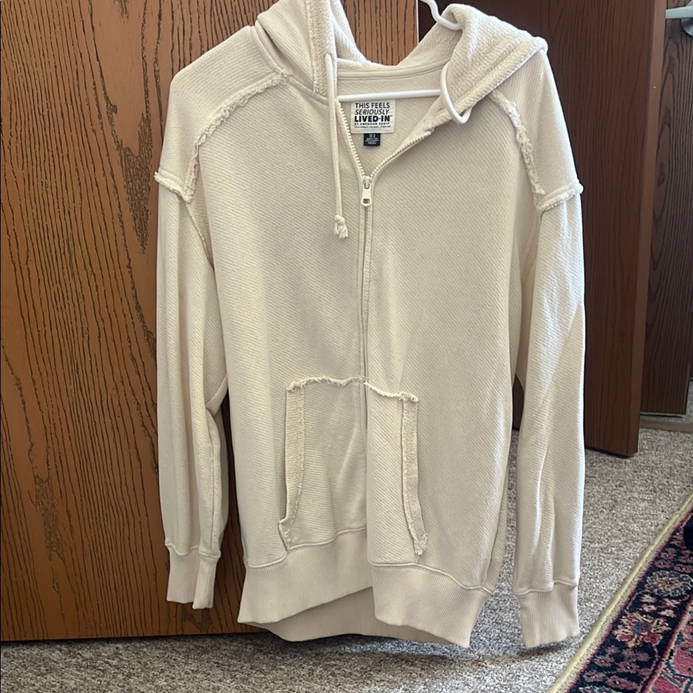 American Eagle Cream Zip Up